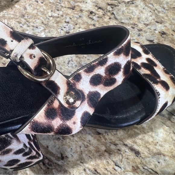 Joie Lakin Fur Slingback Block Heel Sandals In Snow Leopard 40 - Picture 7 of 10